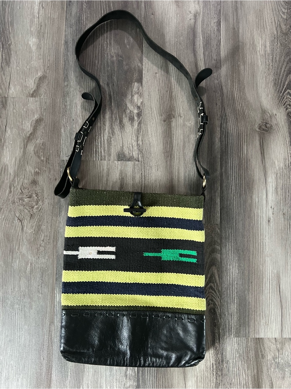 Handwoven and leather Hobo Shoulder Bag with